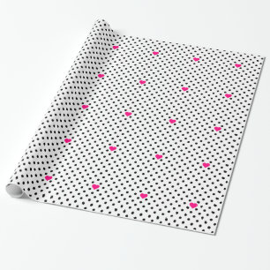 Polka Dots und rosa Herzen Geschenkpapier