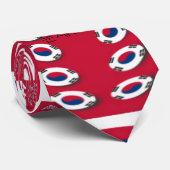 Polka Dots unter südkoreanischer Flagge: Eine Dreh Krawatte (Gerollt)