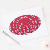 Polka Dots unter südkoreanischer Flagge: Eine Dreh Ovaler Aufkleber (Umschlag)