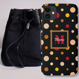 Polka Dots - Verschiedene Größen schwarz - warme F Case-Mate iPhone Hülle