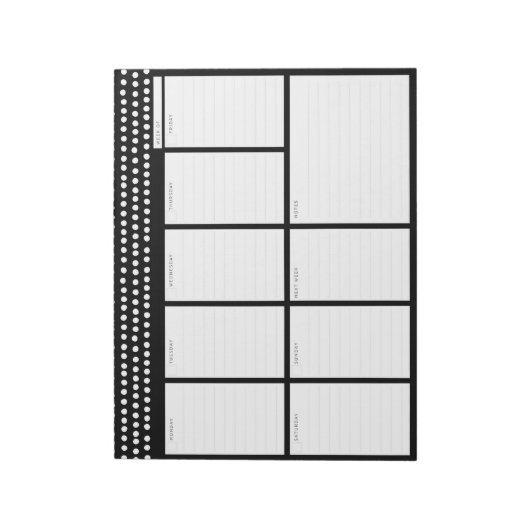Polka Dots Weekly Desk Planner Notizblock (Rotiert)