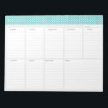 Polka Dots Weekly Desk Planner Notizblock<br><div class="desc">Dieser wöchentliche Planer hat Platz,  um Ihre zu schreiben von Montag bis Sonntag,  und einen Ort,  um Ihre Notizen und alles,  was Pop für die nächste Woche schreiben. Sie können dies auch als Shopping-Liste oder für die Schule benutzen!</div>