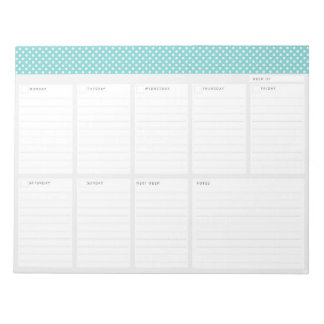 Polka Dots Weekly Desk Planner Notizblock