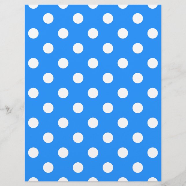 Polka Dots - Weiß auf Dodger Blue (Vorderseite)
