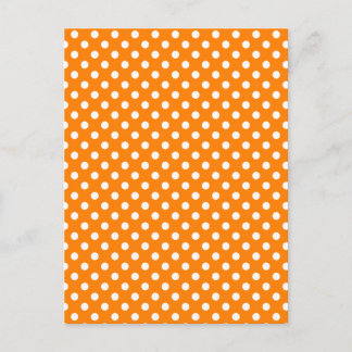 Polka Dots - weiß auf Orange Postkarte