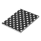 Polka Dots - weiß auf schwarz Notizblock (Rotiert)