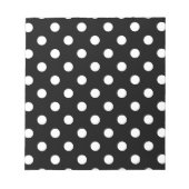 Polka Dots - weiß auf schwarz Notizblock (Vorderseite)