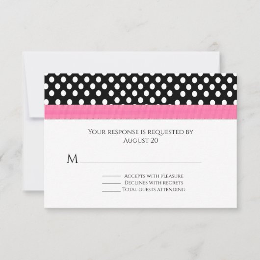 Polka Dots Whimsical Wedding RSVP Card Karte (Vorderseite)