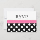 Polka Dots Whimsical Wedding RSVP Card Karte (Rückseite)