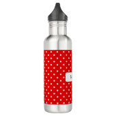 Polka Dots White auf Red Edelstahlflasche (Links)