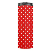 Polka Dots White auf Red Thermosbecher (Rückseite)