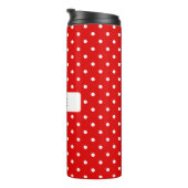 Polka Dots White auf Red Thermosbecher (Nach rechts gedreht)