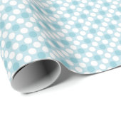 Polka dots white blue retro geschenkpapier (Rolleneckpunkt)