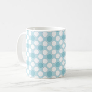 Polka dots white blue retro kaffeetasse
