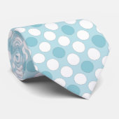 Polka dots white blue retro krawatte (Gerollt)