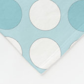 Polka dots white pink blue retro fleecedecke (Ecke)