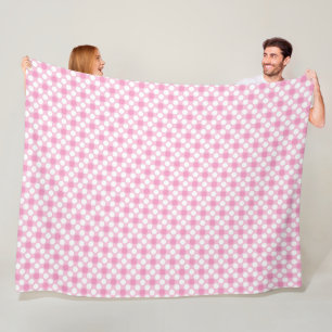 Polka dots white pink Retro Fleecedecke