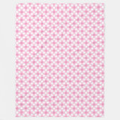 Polka dots white pink Retro Fleecedecke (Vorderseite)