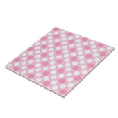 Polka dots white pink Retro Fliese (Seite)