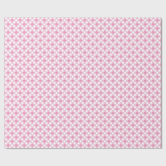 Polka dots white pink Retro Geschenkpapier (Flach)