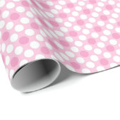 Polka dots white pink Retro Geschenkpapier (Rolleneckpunkt)