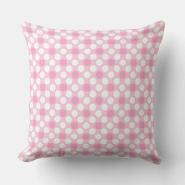 Polka dots white pink Retro Kissen