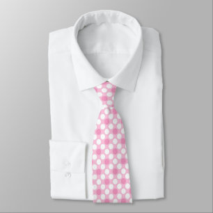 Polka dots white pink Retro Krawatte