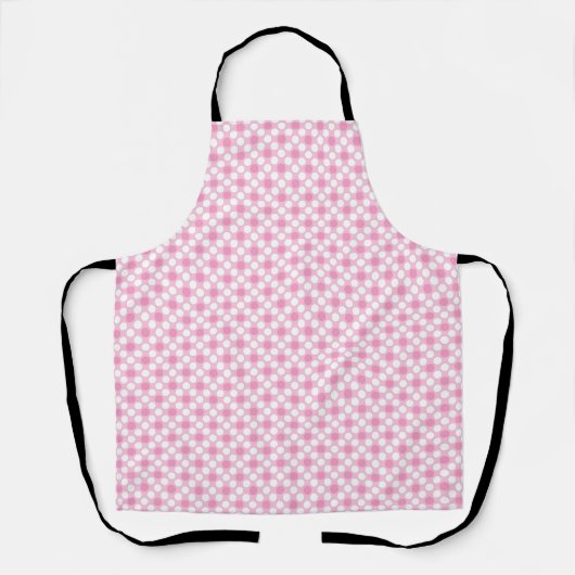 Polka dots white pink Retro Schürze (Vorderseite)