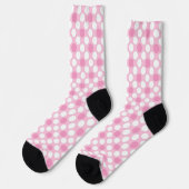 Polka dots white pink Retro Socken (Linkes Detail)