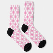 Polka dots white pink Retro Socken (Rechts)