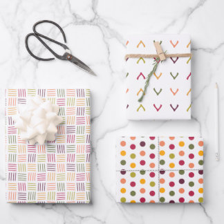 Polka Dots| Wishbones | Weaving lines - Geschenkpapier Set