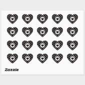 Polka Dots with Black Heart Herz-Aufkleber (Blatt)
