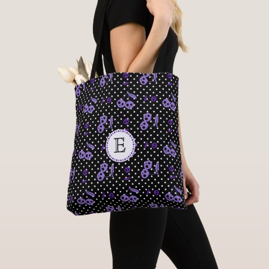 Polka Dots with Cherry Skulls Monogram Tasche (Von Nahem)