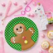 Polka Dots with Gingerbread Man Pappteller (Party)