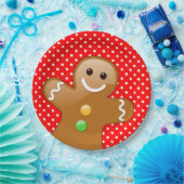 Polka Dots with Gingerbread Man Pappteller (Party)