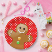 Polka Dots with Gingerbread Man Pappteller (Party)