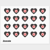 Polka Dots with Red Heart Herz-Aufkleber (Blatt)
