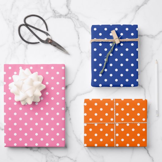 Polka Dots Wrapping Paper Set Geschenkpapier Set (Vorderseite)