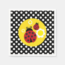 Polka Dots Yellow Flowers Red Ladybug Babydusche