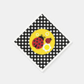 Polka Dots Yellow Flowers Red Ladybug Babydusche Serviette (Ecke)