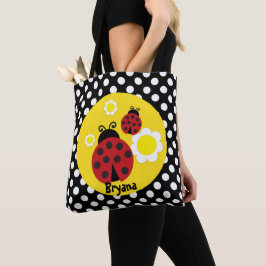 Polka Dots Yellow Flowers Tasche