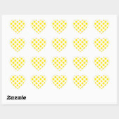 Polka Dots Yellow Herz-Aufkleber (Blatt)