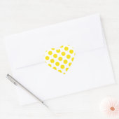 Polka Dots Yellow Herz-Aufkleber (Umschlag)