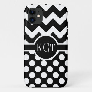 Polka Dots Zickzack Pattern Monogramm Case-Mate iPhone Hülle