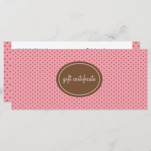 Polka Dotted Boutique Style Geschenkgutscheine (Vorne/Hinten)