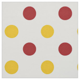 Polka Dotted Fabric/Burgund & Yellow Stoff