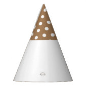 Polka Dotted Mocha Brown Tipp Weißer Hintergrund Partyhütchen (Links)