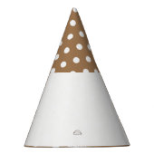 Polka Dotted Mocha Brown Tipp Weißer Hintergrund Partyhütchen (Rechts)