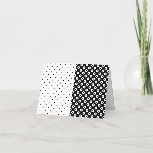 Polka-Dotted Schwarz-Weiß-Block Vielen Dank (Rückseite)