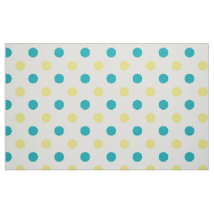 Polka Dotter Stoff/Aquamarin & gelb Stoff